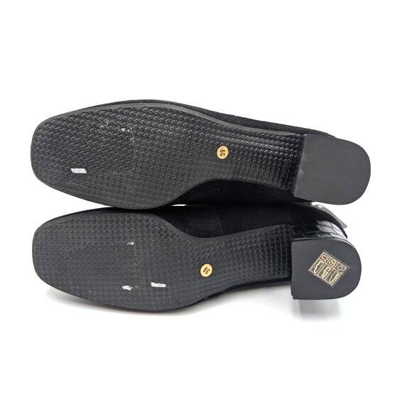 Ron White Odelia Suede Weatherproof Heel Bootie Women's Black Size US8.5 EU39 - Picture 8 of 11